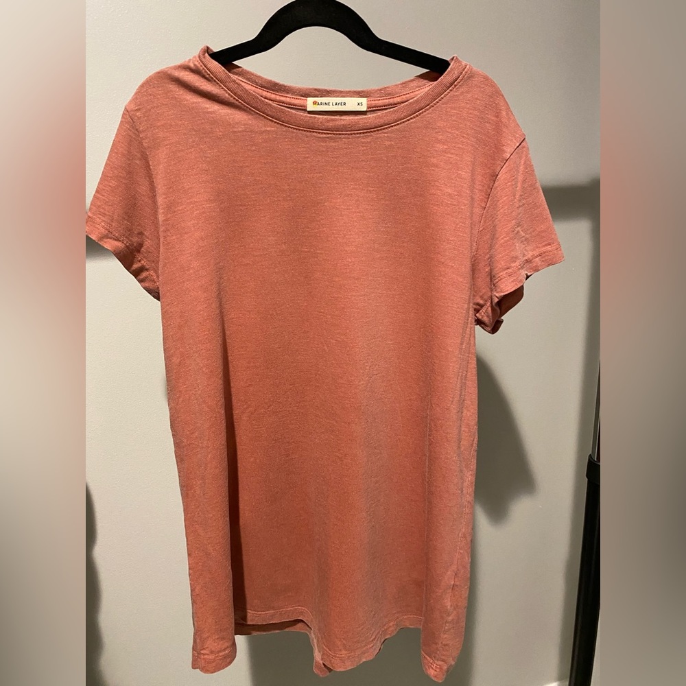 Marine Layer dusty pink crew neck tee XS